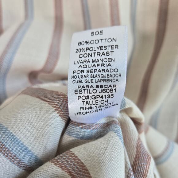 70's/80's Style Kori Blue and Brown Striped  Button Down Size S - Picture 9 of 10